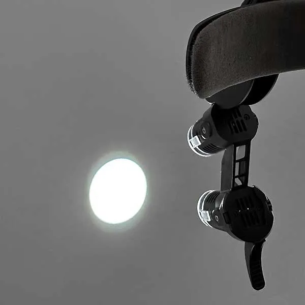 Caschetto con luci orientabili per illuminazione spot